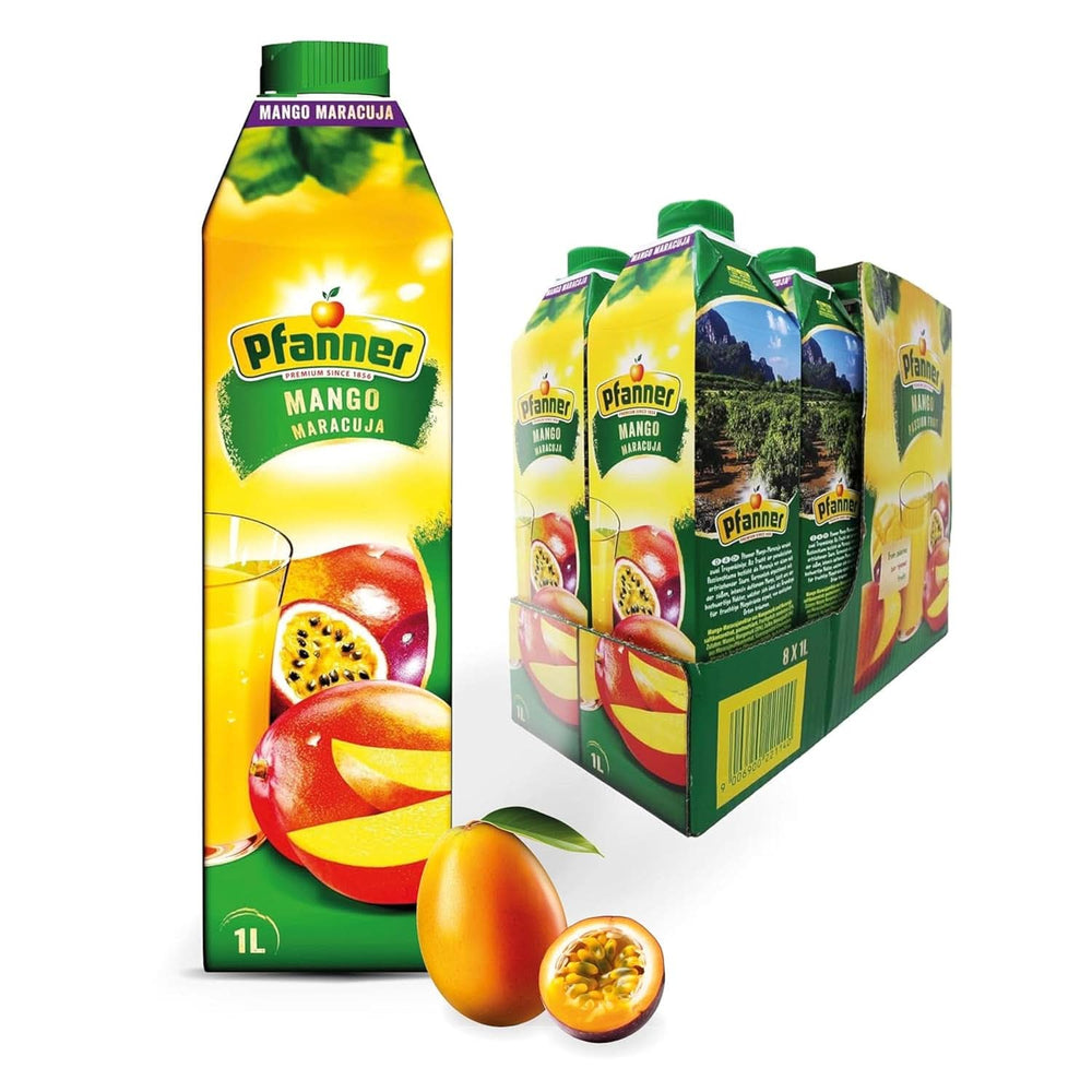 Pfanner Jahodový ovocný nektar (8 x 1 litr) - 30% obsah ovoce - jahodový nápoj Naty Shop Mango-Maracuja