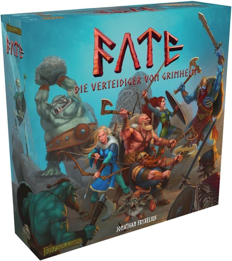 Fate: Defenders of Grimhelm, ELSNER Games, Kooperativní fantasy desková hra, Tower Defense Strategy, 1–4 hráči, Věk 14+, Epické dobrodružství, Heroes & Magic, Taktická hra, FryxGames