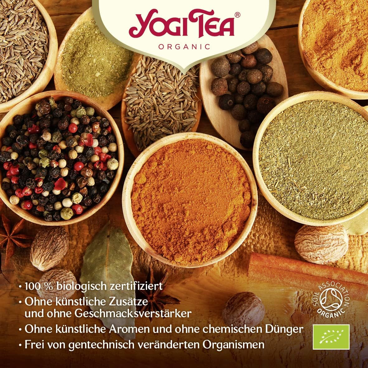 Yogi Tea - Pumpkin Chai, ceai ayurvedic organic cu mirodenii și plante, fără cofeină din natură, amestec de dovleac, ghimbir și portocală, Yogi Tea pachet de 6, 6X17 pliculețe (102 pliculețe de ceai în total)