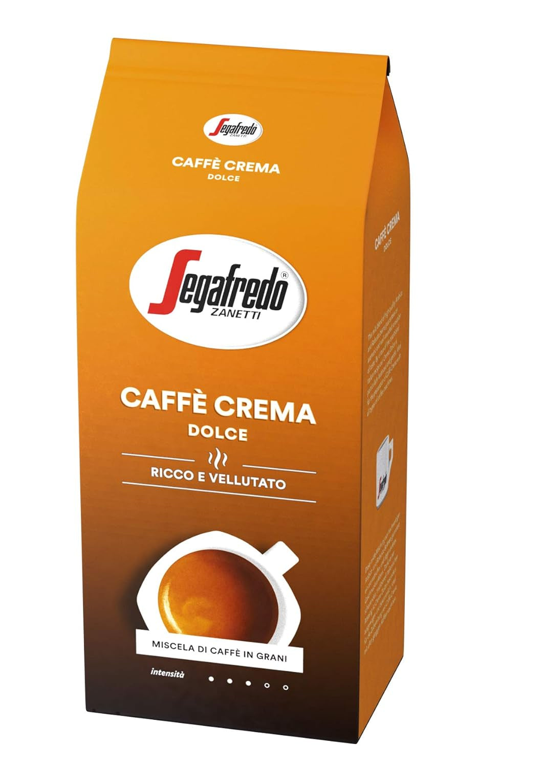 Segafredo Zanetti Caffè Crema Dolce - Boabe întregi (pachet de 1 kg) - Potrivit pentru Caffè Crema - Boabe de cafea prăjite ușor spre mediu, cu gust blând și echilibrat (pachet de 2)