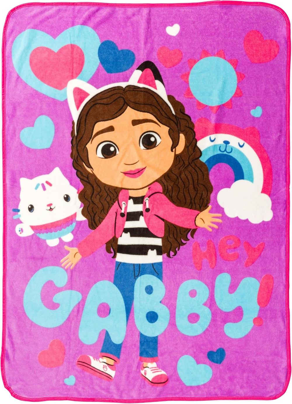 Stříbrná Buffalo Garfield závěsná deka, fleece, 114,3 X 152,4 cm Postele a přikrývky Stříbrný Buffalo Gabby's Dollhouse