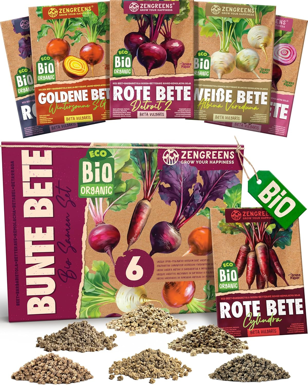 Bio semínka bazalky v sadě 6 - 6 semínek bazalky pro snadné pěstování na zahradě, na balkóně nebo na vyvýšeném záhonu - Semena rostlin - Sazenice