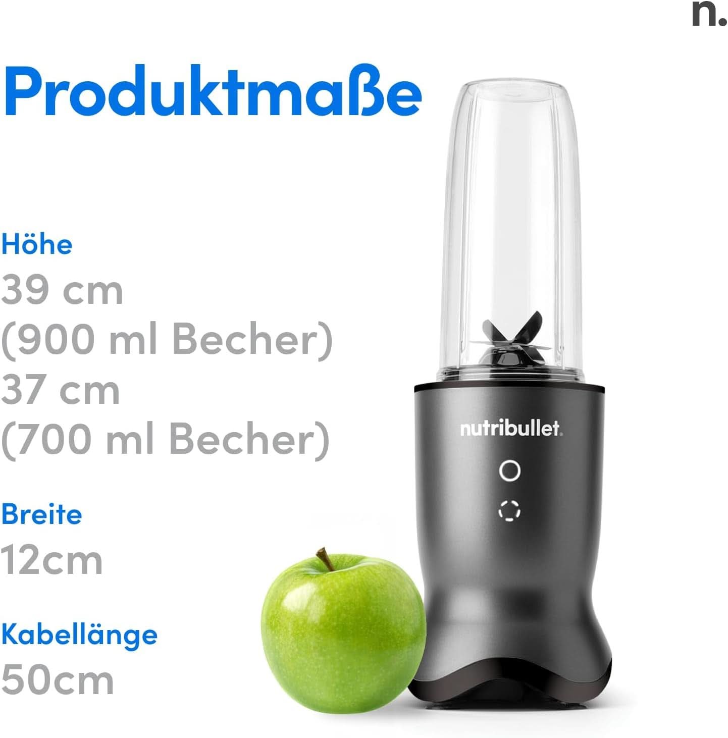Osobní mixér Nutribullet, mixér Der Leistungsstärkste Für Eine Portion, 1000 Watt Und Leiser Motor, 900 ml Becher Aus Tritan Renew, Leuchtende Touch Bedienknöpfe, Dunkel Grau Bucatarie Naty Shop