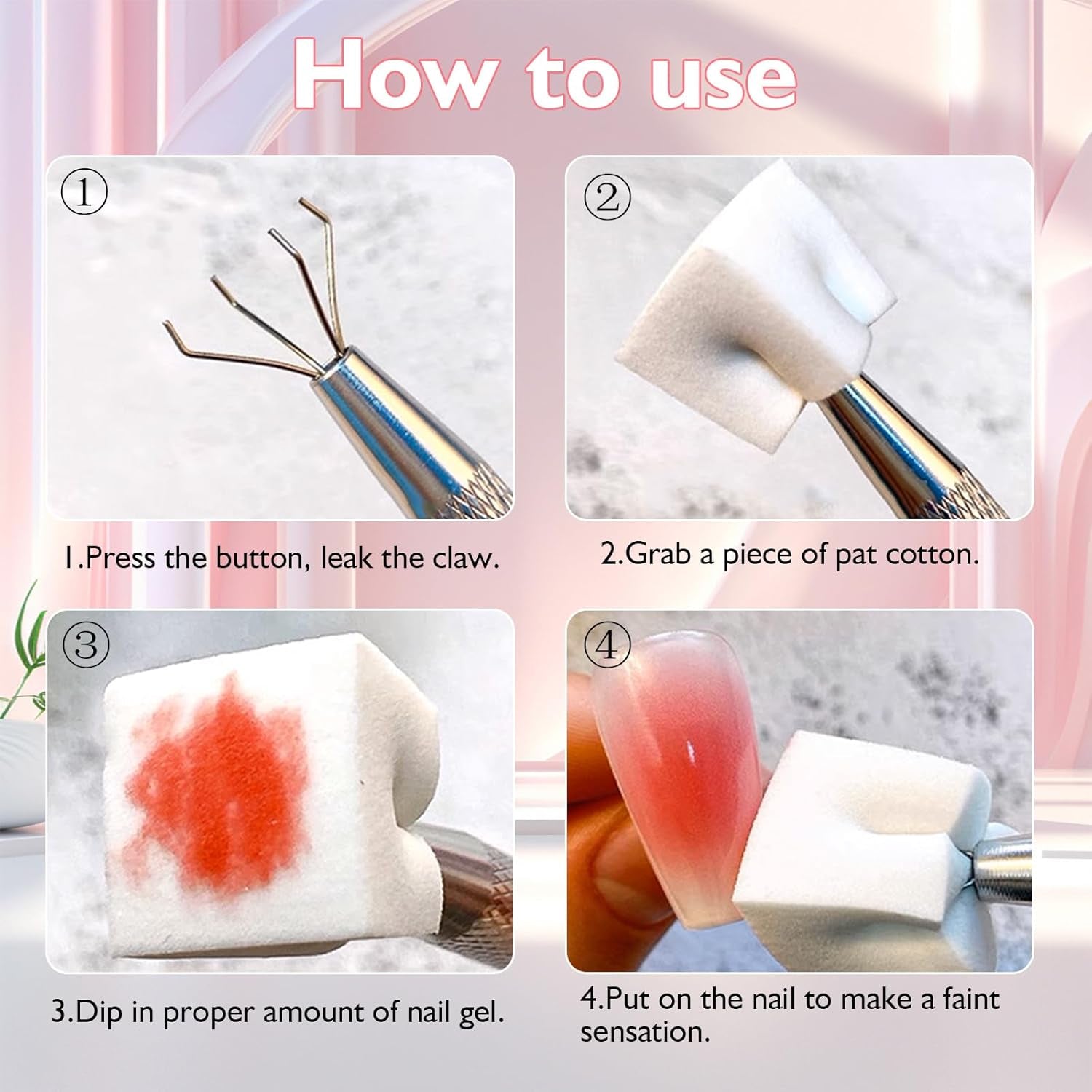 200 Stück Nail Art Schwamm Mit Metallgreifer,Nagelkunst Rendering Werkzeuge Mit Greifer,Sponge Nagel Pinsel,Nageldesign Zubehör Für Nail Art Rendering