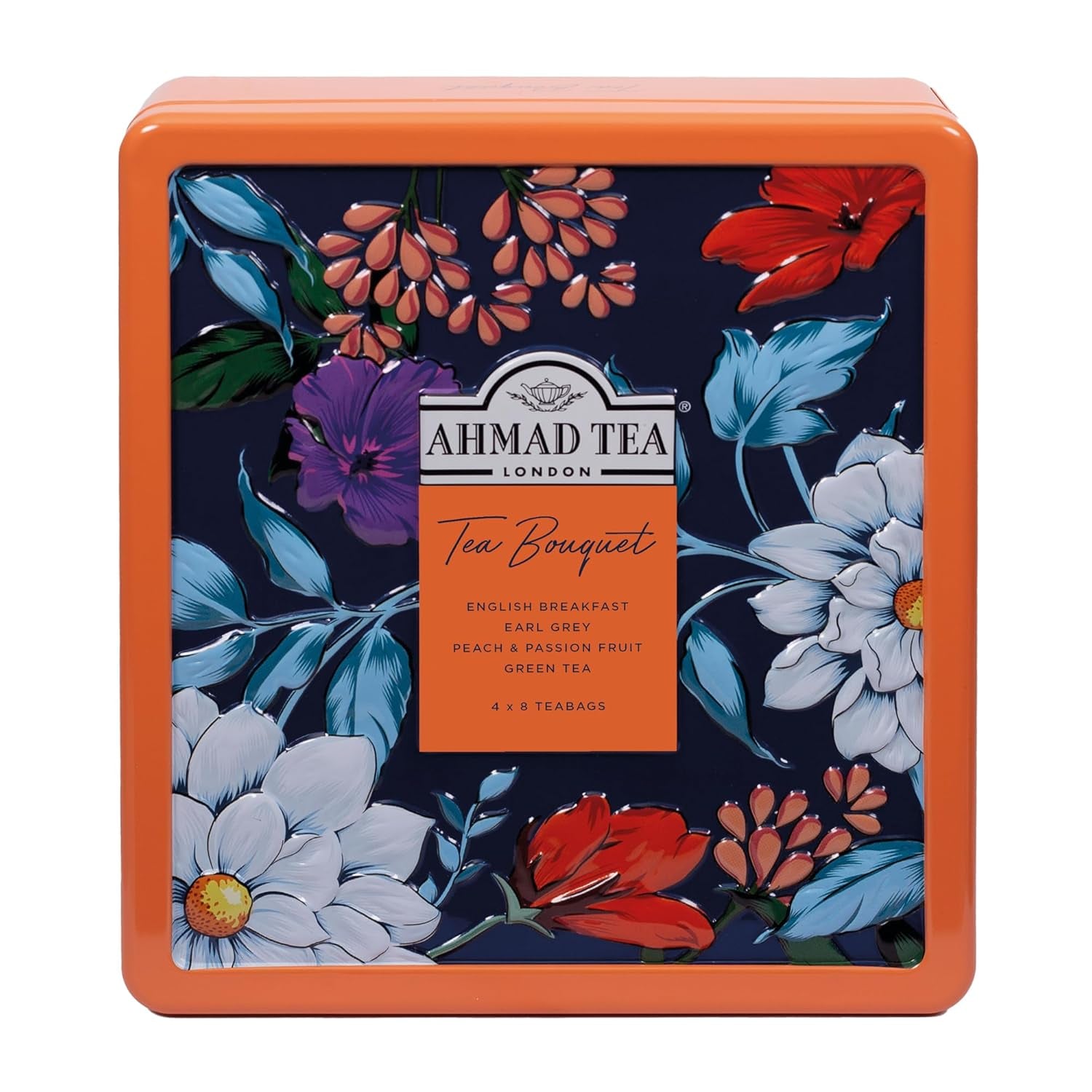 Ahmad Tea - Twelve Teas - Sortiment de 12 sortimente de ceai negru și ceai verde cu diferite arome - 60 pliculețe de ceai ambalate individual, sigilate pentru păstrarea aromelor, cu panglică, 120 g ceai