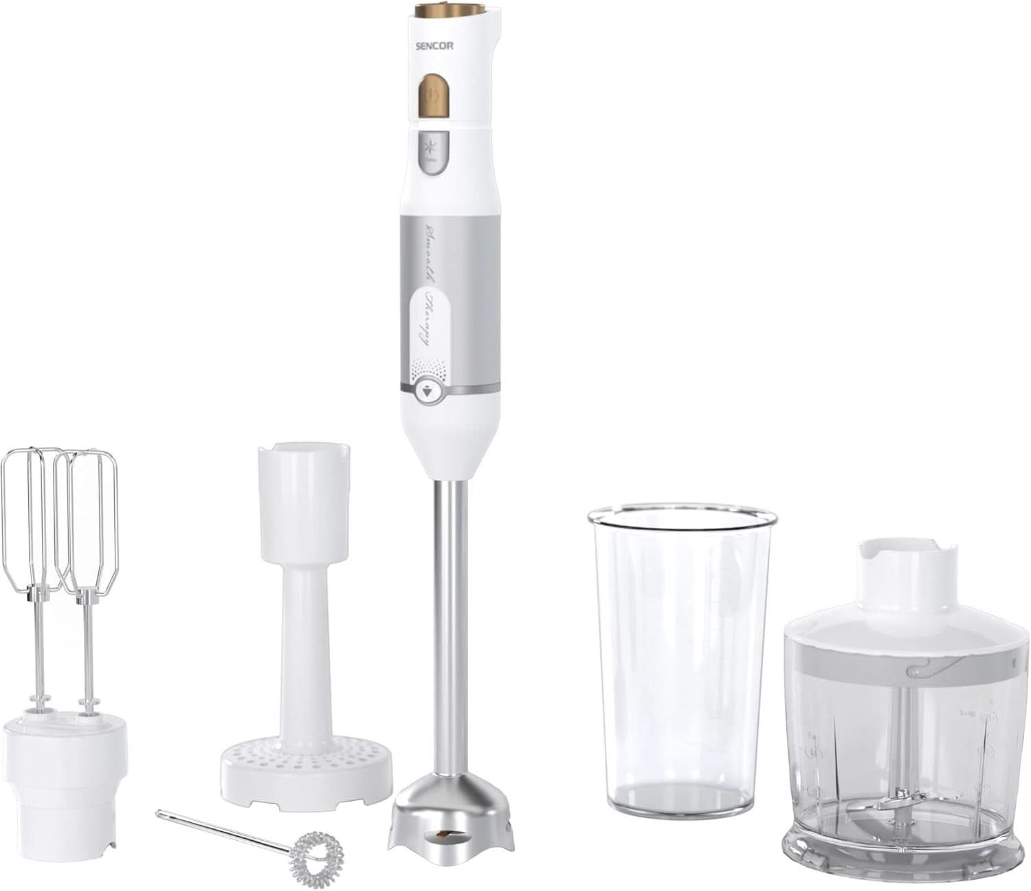 Sencor Multifunktionaler Standmixer, Ultra-Leistungsstark, 6 v 1, 1200 W, Mit Doppel-Schneebesen, Zerkleinerer & Mousseur, Kartoffelstampfer, Quadblade-Klingen Aus Titan, Stufenlose Bucatarie Naty Shop