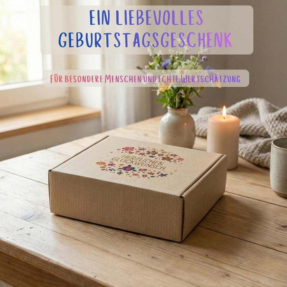 Genuss Set Mit Tee, Rosinen Mit Aroma Schokolade & Gewürzsalz - Geburtstagsgeschenk Für Frauen & Männer, Hochwertiges Geschenkset Mit Karte, Muttertag Geschenkbox Als Besondere Geschenkidee