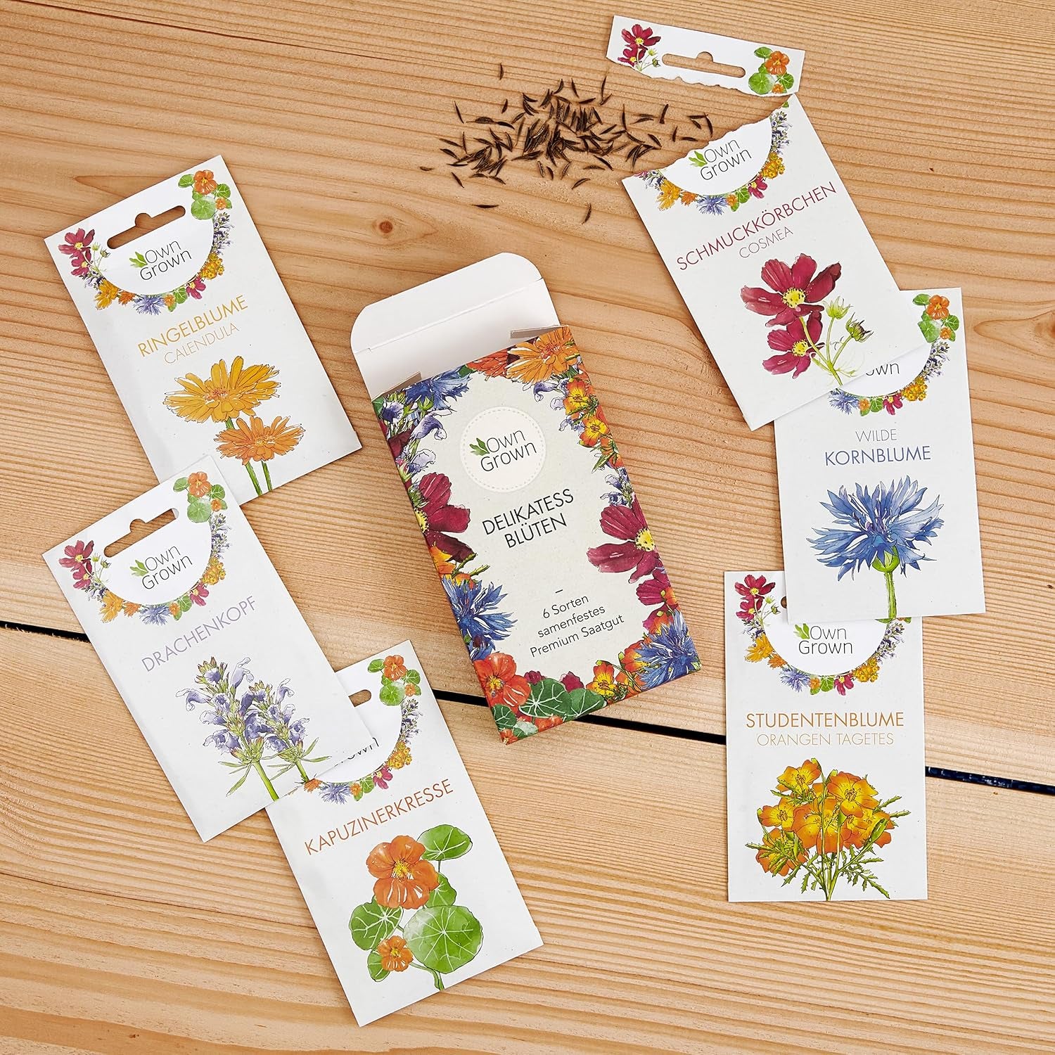 Cosmos Seeds (strakatá): Prémiová semena kosmu pro 100 kvetoucích rostlin Cosmos – Jedlá semena květin – Semena barevných květin – Semena divokých květů z OwnGrown