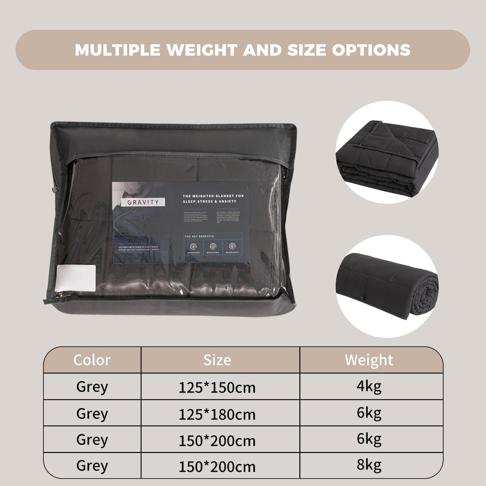 Good Nite Weighted deka pro dospělé Těžká deka pro klidné smysly Šedá 8 Kg 150 X 200 Cm Přikrývky a přikrývky Naty Shop