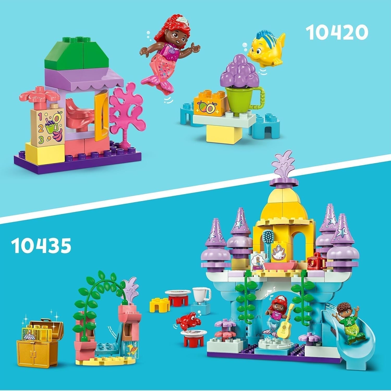 LEGO DUPLO | Kouzelný podvodní palác Disney Ariel, vzdělávací hračka pro mořskou pannu Ariel, podvodní hrad pro děti od 2 let 10435 Stavebnice Besuche den LEGO-Store