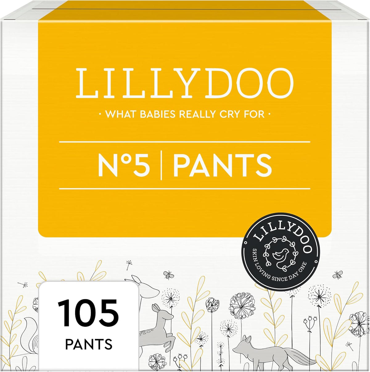 LILLYDOO Skin Friendly Pants Velikost 5 (12-17 kg) Měsíční balení (105 kusů)