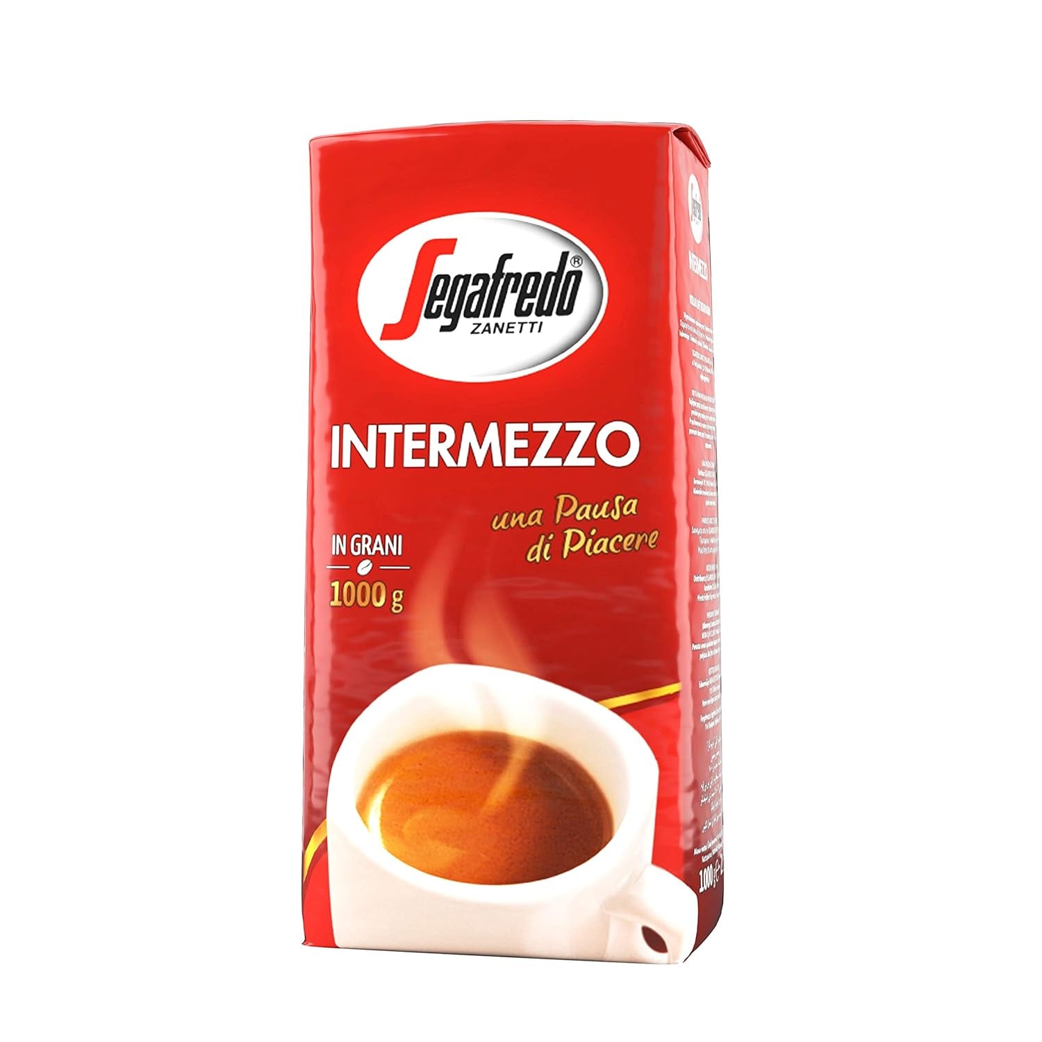 Segafredo Zanetti Intermezzo - Ganze Bohne (1 kg Packung) - Geeignet für alle italienischen Kaffeespezialitäten - Kaffeebohnen mit mittlerer Röstung, stark und vollmundig im Geschmack