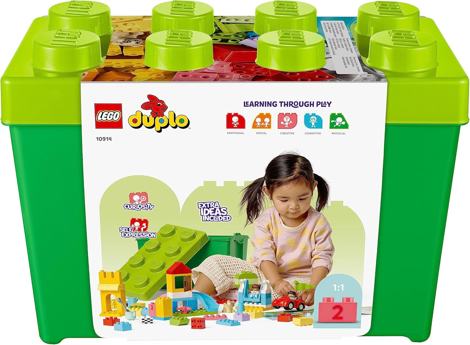 LEGO 10914 DUPLO Deluxe Brick Box, jucărie educativă cu cărămizi și cutie de depozitare, cutie creativă pentru bebeluși și copii mici de la 1,5 la 3 ani, set cadou Seturi de constructie Besuche den LEGO-Store