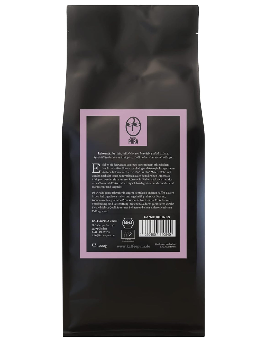 Cafea Lekemti-bio boabe întregi 1000g