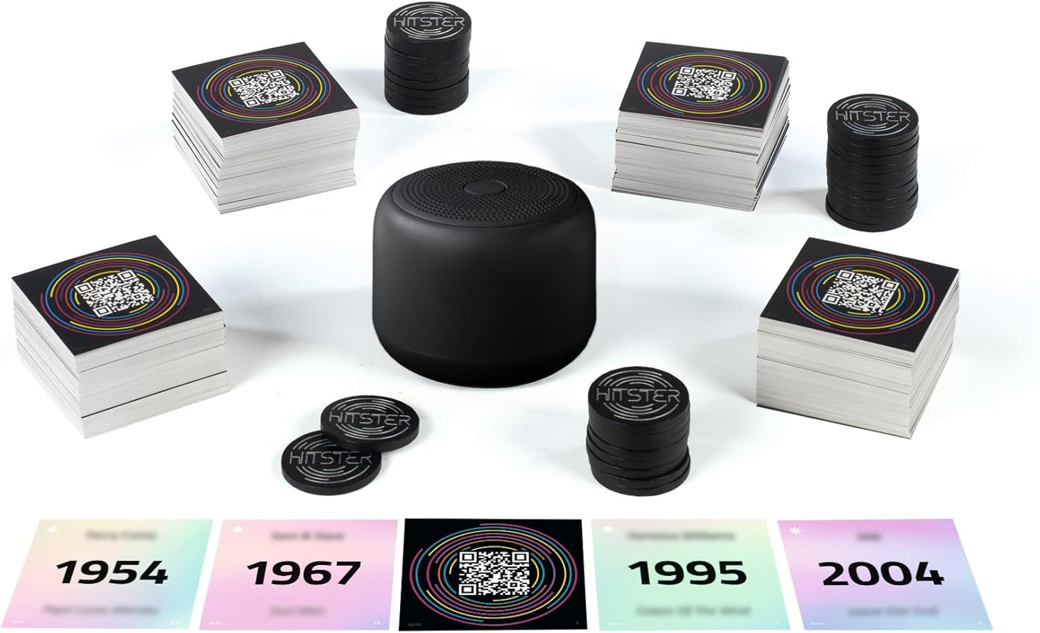 Hitster Platinum Edition – Party hudební hra s 500 písněmi z oblasti pop, rock, hip-hop, tanec a další, včetně reproduktoru