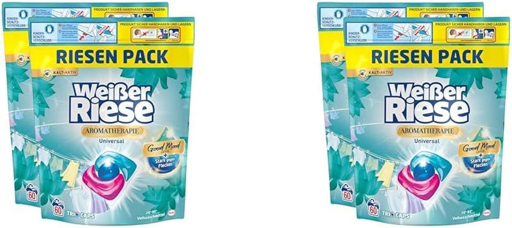 White Giant Universal Trio-Caps Aromatherapy Floral Sensation (120 praní), Lotus Prací prostředek, Intenzivně vonící Heavy Duty Prací prostředek Naty Shop Prací prostředky 2 x 120 ks