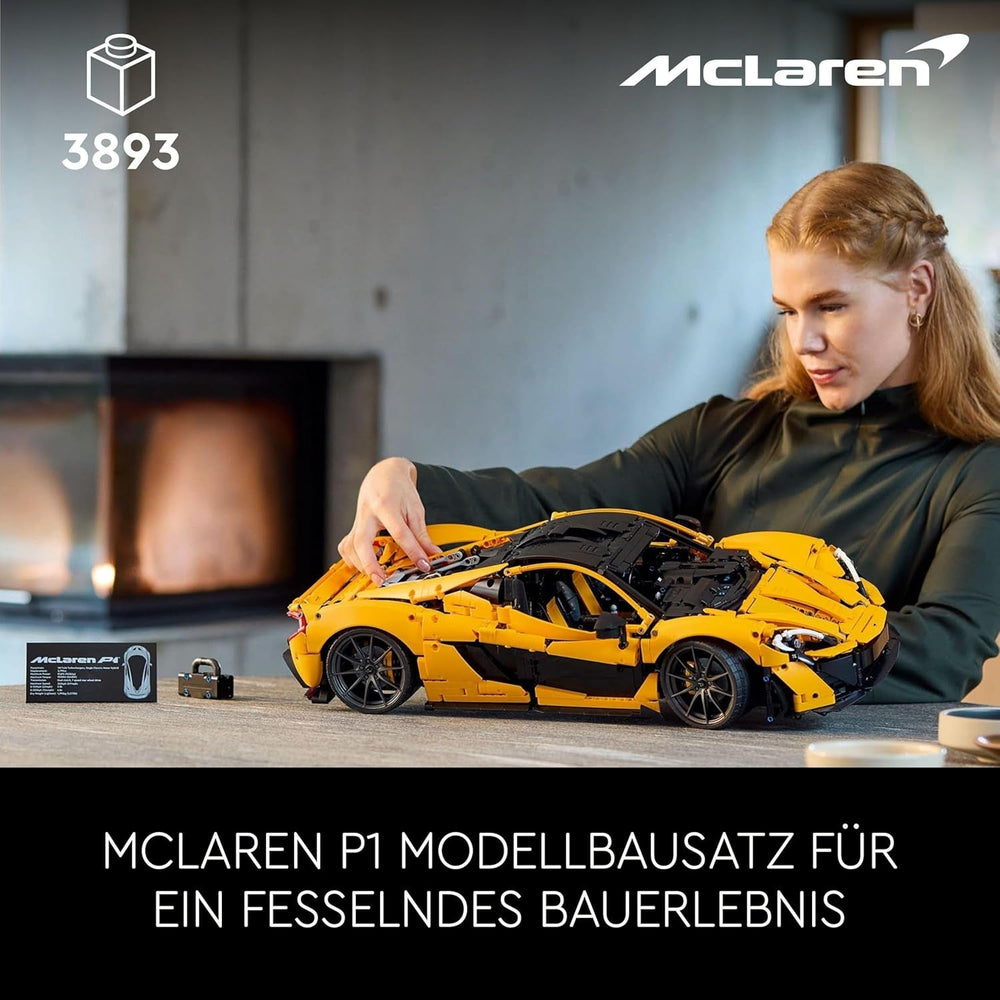 LEGO Technic Mclaren P1 Super sada sportovních aut Pro dospělé fanoušky aut Dárek V8 Pístový motor 7rychlostní převodovka Model autíčka Sada autíček 42172 Stavebnice Besuche den LEGO-Store