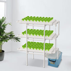 Sada pro hydroponické pěstování a hydroponický systém - Bezpůdní systémy pro pěstování rostlin | Obsahuje vodní čerpadlo | Časovač | Hydroponický systém pěstování zeleniny na vodní bázi (3 vrstvy, 108 míst)