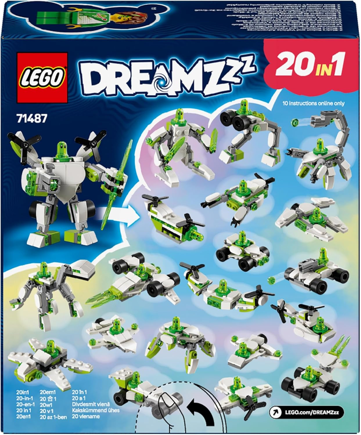 LEGO Dreamzzz Z-Blob's Robot and Vehicle Adventure, Toy Mech 20 v 1, pro dívky a chlapce, děti od 7 let, Fantasy herní sada s minifigurkou Mateo, 20 verzí Z-Blob 71487 Stavebnice Beuche den LEGO-Store