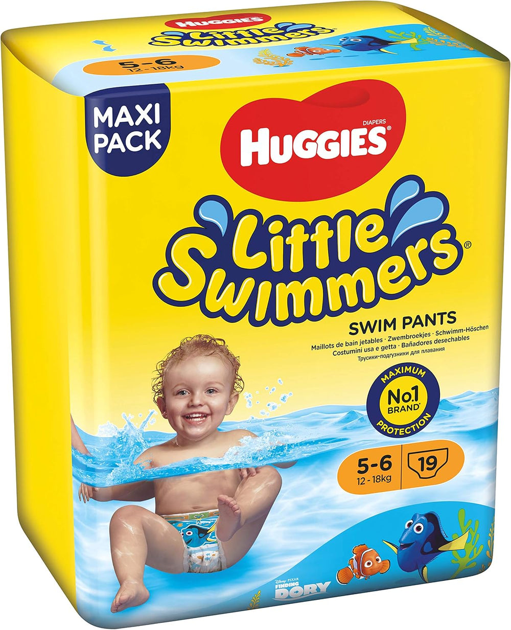 Plavecké plenky Huggies Little Swimmers velikost 5/6 (12-18 kg), 1 balení po 19 kusech