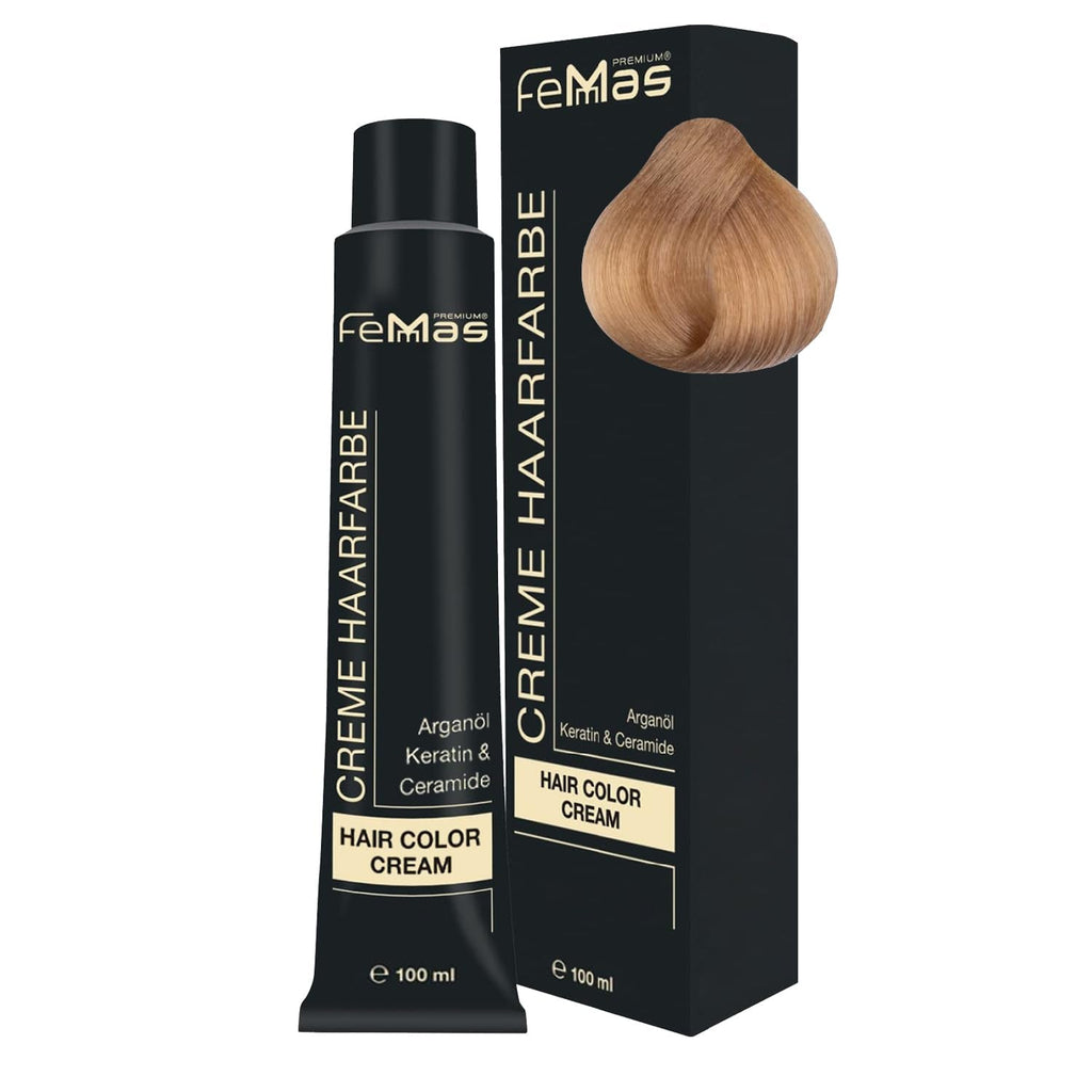 FemMas Hair Colour Pure & Mix Red I Cremă profesională cu ulei de argan, keratină și ceramide I Ca o vopsea de păr permanentă sau nuanță pentru rezultate radiante, de lungă durată I 100 ml Vopsea pentru par Naty Shop Ciocolată blondă deschisă deschisă 10.99 Pachet de 1
