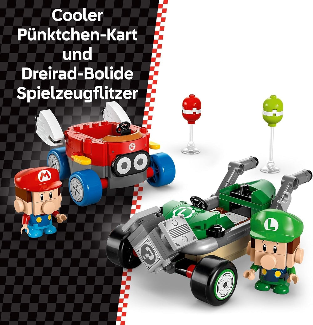 LEGO Mario Kart - Baby Mario vs. Baby Luigi Nintendo Sběratelské figurky 2 sestavitelné Speedmen Dárek pro kluky, dívky a hráče 8+ dobrodružná hračka 72034 Stavebnice Besuche den LEGO-Store