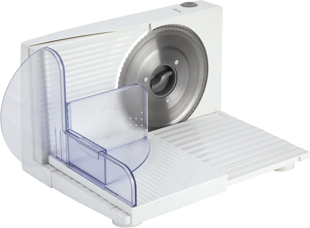 Kompaktní elektrický kráječ JECF0300, odnímatelná čepel z nerezové oceli, průměr 170 mm, ovládání tloušťky 0 až 15 mm, 150W struhadla a kráječe Naty Shop