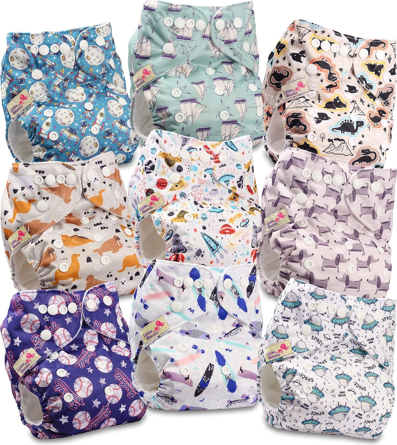 Littles a Bloomz FLP2-0406 Standard Clip opakovaně použitelná plena, 4 plenky