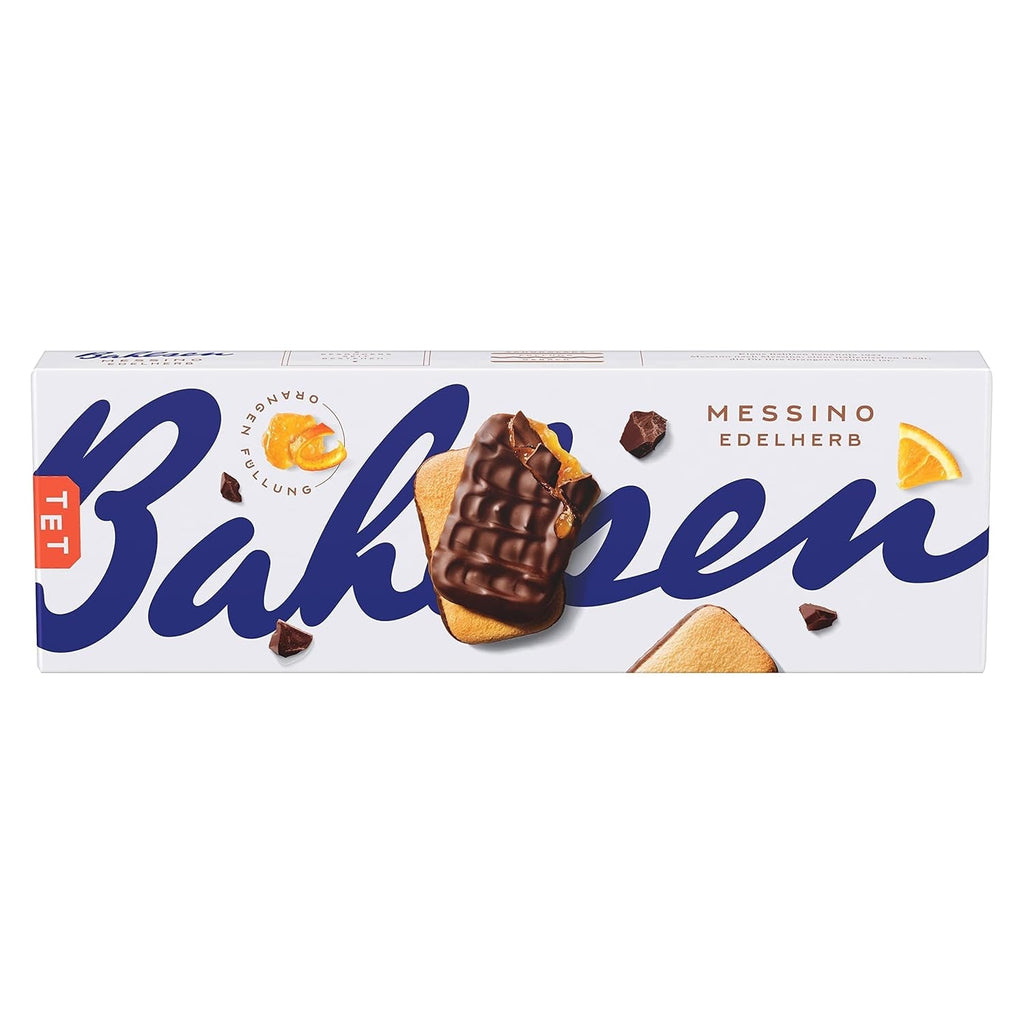 Bahlsen Messino Edelherb - Pachet de 4 - Aluat pufos cu umplutură de portocale și ciocolată Edelherb (1 x 125 g)
