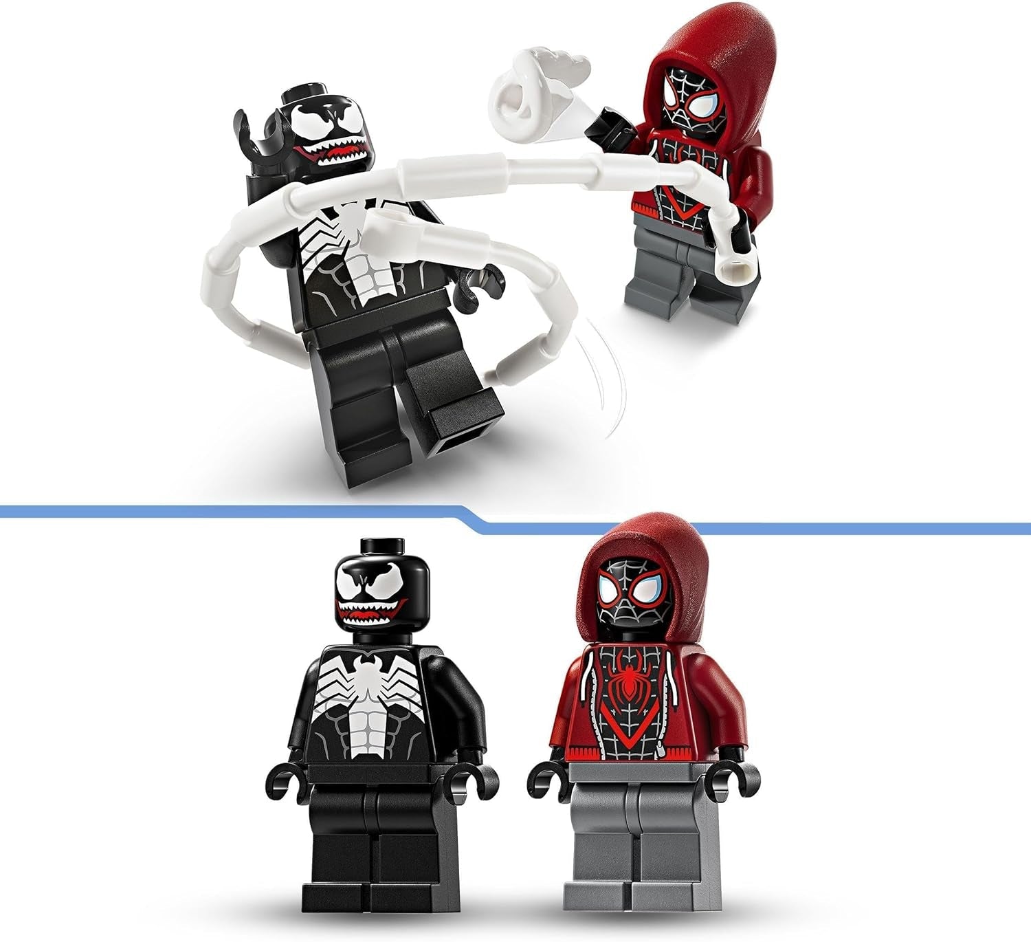 LEGO Marvel Venom Mech vs. Miles Morales Pohyblivé akční figurky pro děti Sada Spider-Man s minifigurkami Superhrdina Duel Hračka Dárek pro chlapce a dívky 6 let 76276 Stavebnice Besuche den LEGO-Store