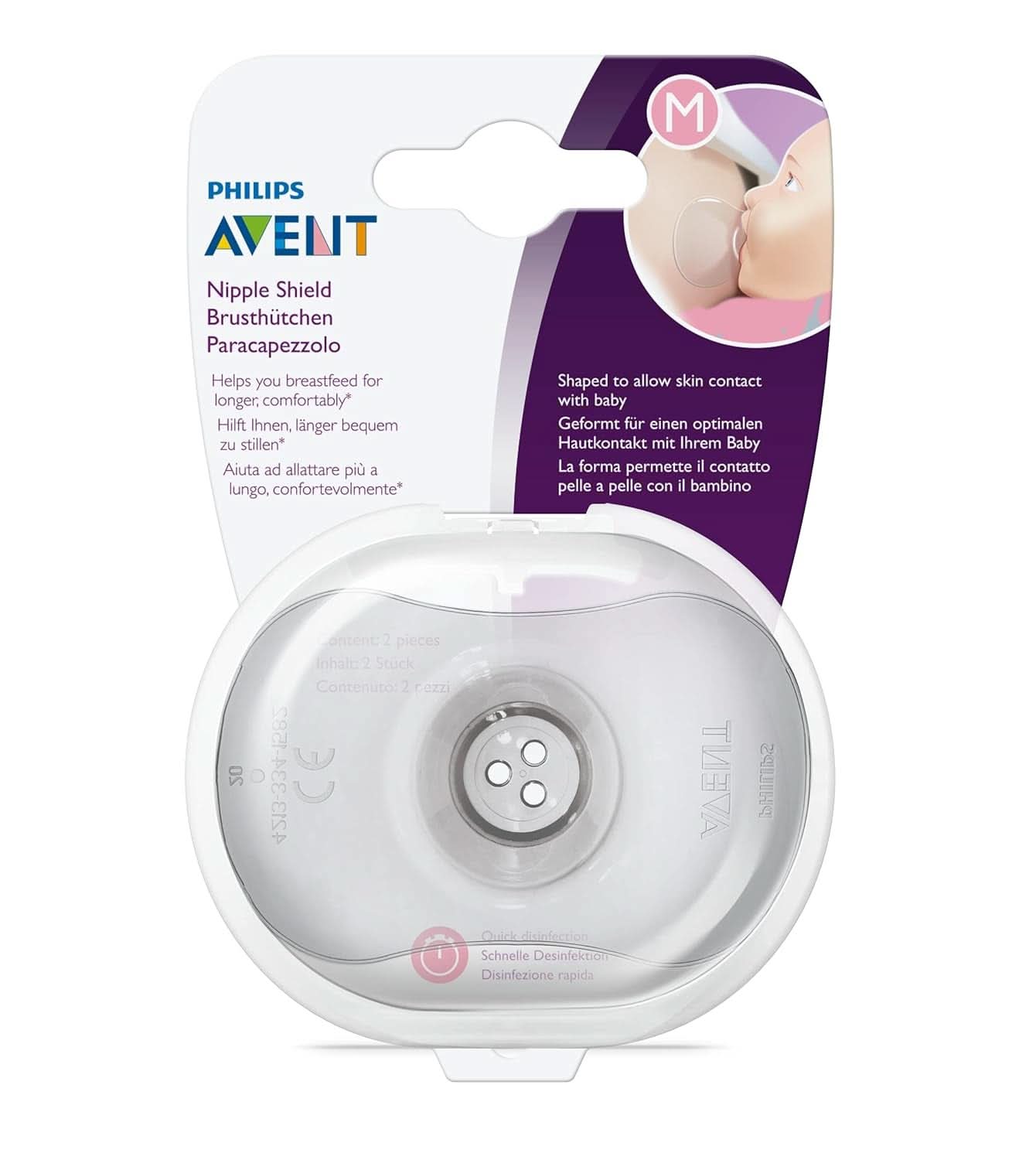 Philips Avent SCF153/03 Ochrana bradavek, S úložným boxem, Střední, 2 kusy Příslušenství Jídlo a kojení Bebe Naty Shop