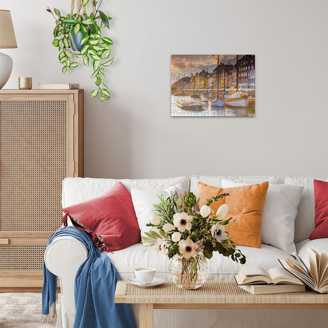 Ravensburger Puzzle 12000846, Skandinávská místa - Západ slunce v Kodani - 500dílné puzzle pro dospělé a děti od 12 let Puzzle Naty Shop