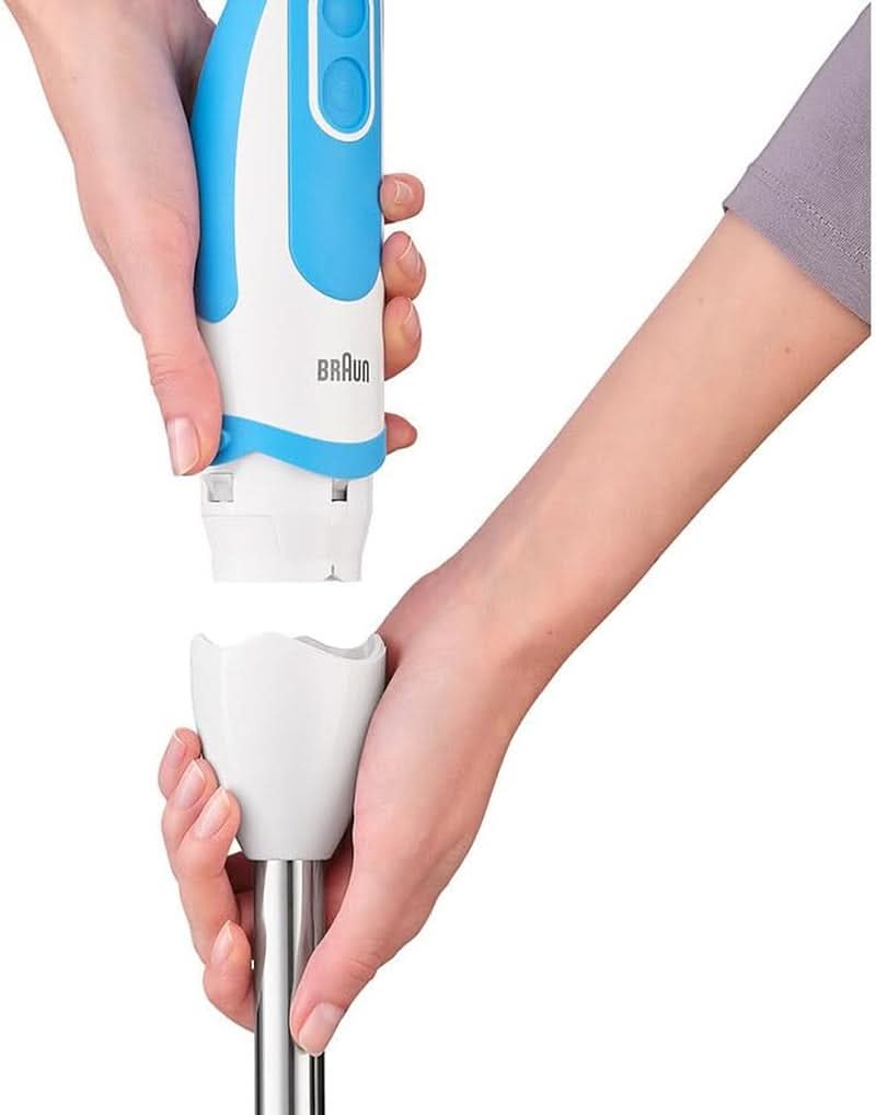 Braun Stabmixer MQ 5260WHBL Stabmixer – Multiquick 5 Vario Pürierstab Mit Edelstahl Mixfuß Und Spiralschneider, 1000 Watt, Inkl. Umfangreiches Zubehör-Set, Weiß/Blau Matka a dítě Naty Shop