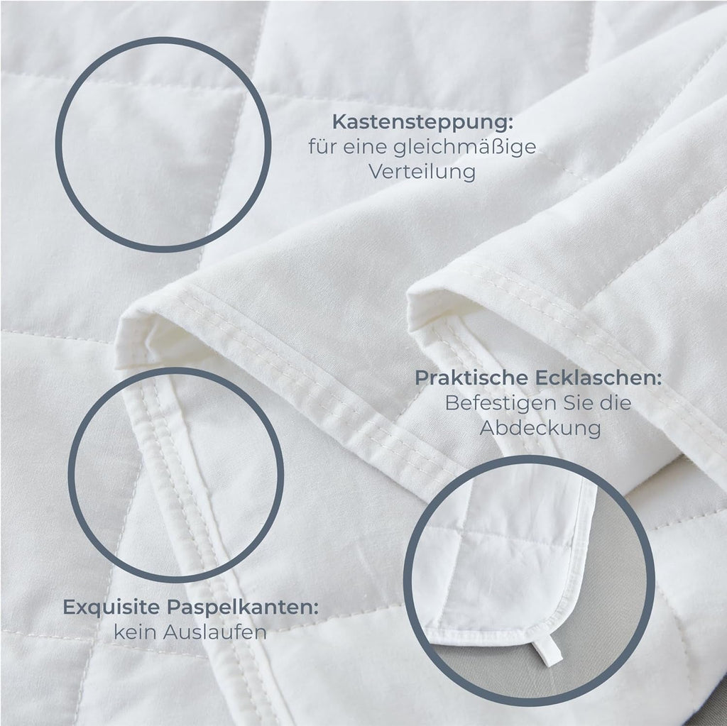 Degrees of Comfort pătură ponderată 135X200Cm 7Kg, pătură de terapie anti-stres fabricată din bumbac 100%, pătură grea Pătură ponderată pentru adulți Poate îmbunătăți somnul și reduce stresul Paturi si Cuverturi Degrees of Comfort