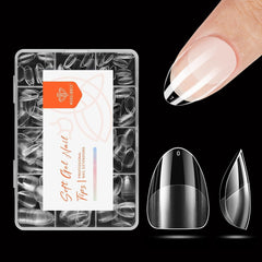 Modelones Tips Unghii 216 Piese - Set Tips Unghii Acoperire Completă, Set Tips Gel Moale, Tips Unghii Rășină PMMA Pre-Lustruire, Unghii Artificiale pentru Lipire pe Nail Art DIY, Migdale Scurte XS
