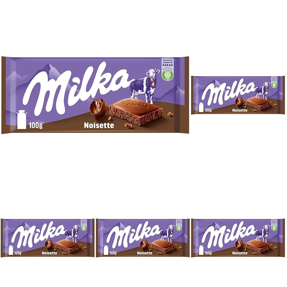 Milka Noisette – Čokoláda z alpského mléka s jemnou a krémovou lískooříškovou náplní – 25 x 90g