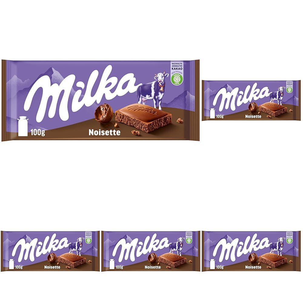 Milka Noisette – Čokoláda z alpského mléka s jemnou a krémovou lískooříškovou náplní – 25 x 90g