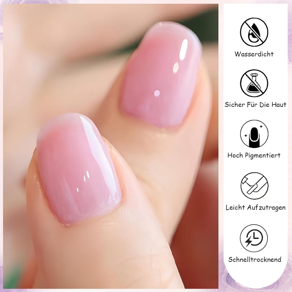 Jelly Pink Lak na nehty 13ml Quick Dry Dlouhotrvající přírodní průsvitný pravidelný lak na nehty bez UV lampy pro ženy DIY Nail Art (klasická růžová)