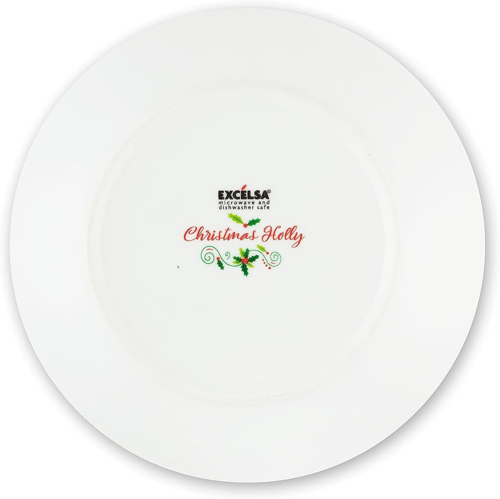 Excelsa 64134 Christmas Holly Tellerservice, 18-Teilig, Porzellan, Weiß Seturi vesela masa Naty Shop