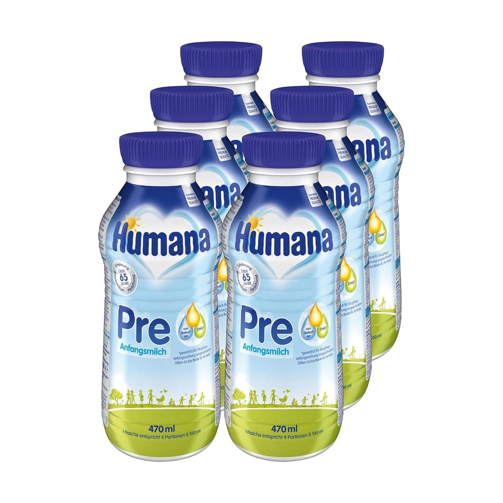 Initial PRE Human Milk, od narození, sušené mléko pro kojence, pouze s DHA a laktózou, 750 g Naty Shop 6 x 470 ml Tekuté
