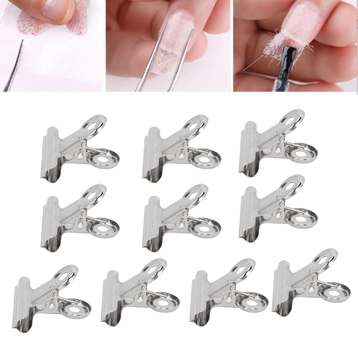 10 buc cleme de unghii clip metalic extensie unghii clip Nail Art instrument din fibră de sticlă fixator accesorii Nail Art echipamente durabile practice acasă DIY salon