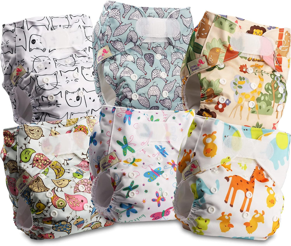 Opakovaně použitelná plena Littles and Bloomz FLV2-0602, standardní zapínání na suchý zip, 6 plen