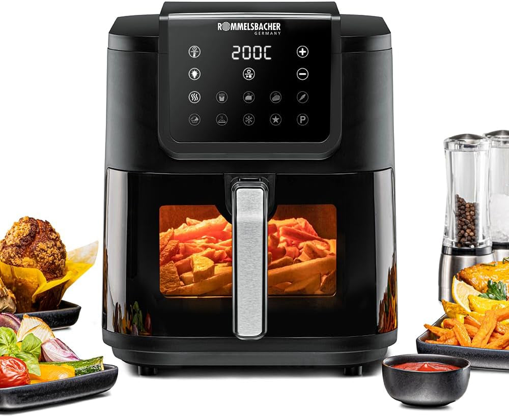 ROMMELSBACHER Horkovzdušná fritéza s okénkem FRH 1700, 10 programů, tichá Spotřebiče Naty Shop 8 litrů
