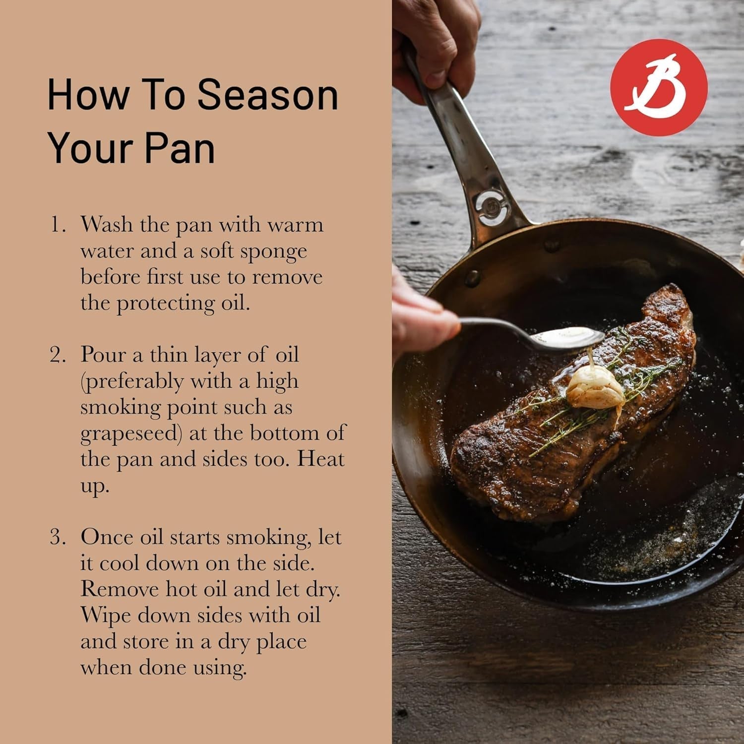 Tigaie MINERAL B PRO Fabricat din oțel Oale si Tigai Naty Shop