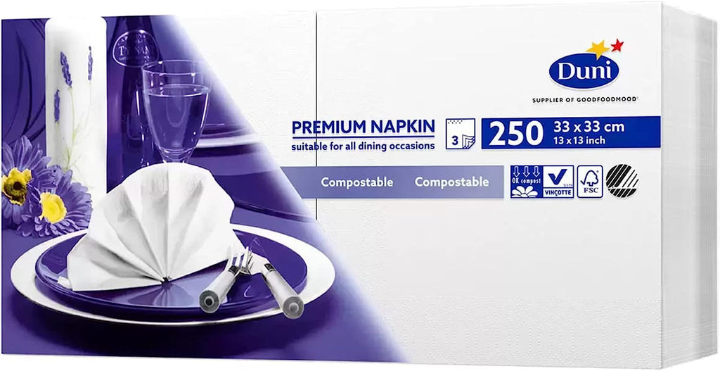 Șervețel, hârtie, alb, 33 cm, 250