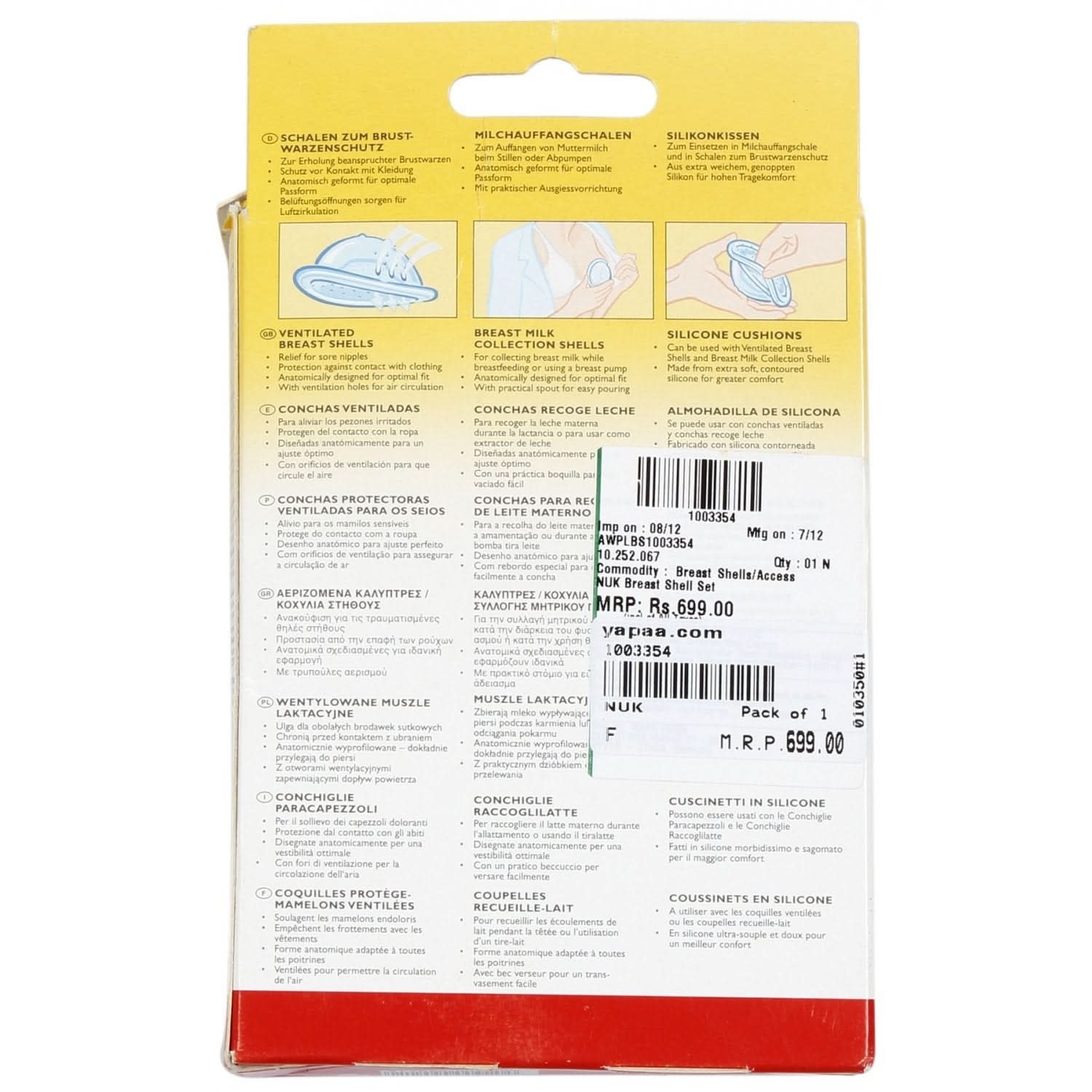 NUK Brustchalen-Set, 6-Teiliges Komplett-Set Příslušenství Jídlo a kojení Bebe Naty Shop