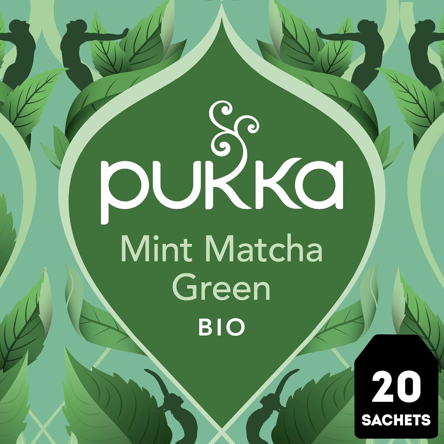 Pukka | Ceai de plante organic „Mint Matcha Green” | Mentă, mentă piperată și matcha | Ceai verde pentru prospețime dimineața | Pachet de 1 | 20 pliculețe de ceai