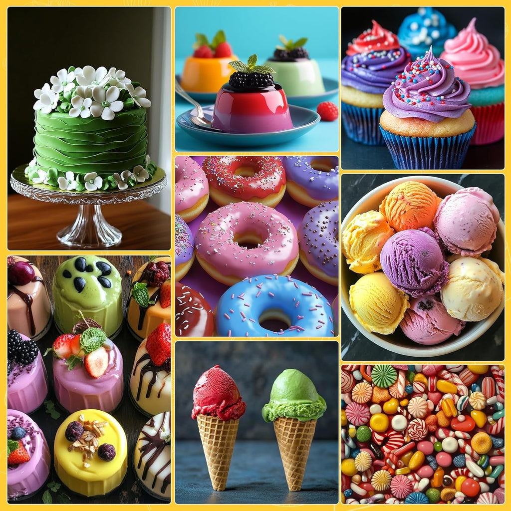 Colorant alimentar în gel - 8 culori vibrante, colorant alimentar pentru decorarea torturilor, foarte concentrat, coloranți alimentari pentru fondant, cremă de unt, prăjituri, macaroane, gogoși - 6 ml