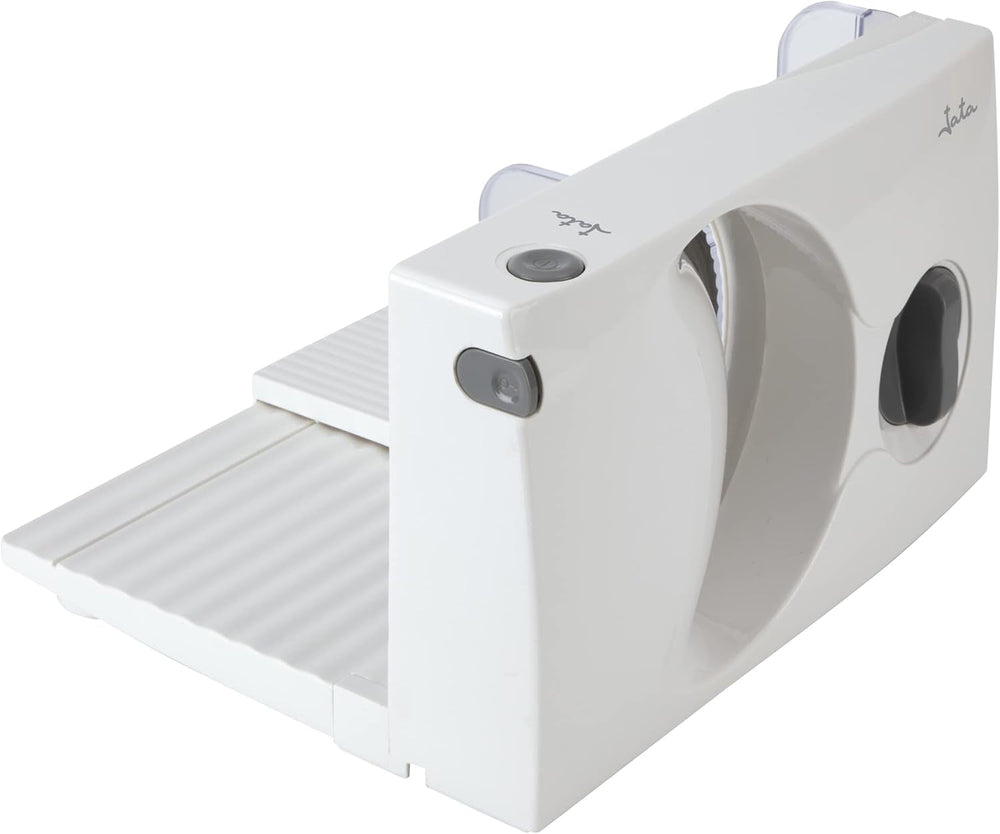 Kompaktní elektrický kráječ JECF0300, odnímatelná čepel z nerezové oceli, průměr 170 mm, ovládání tloušťky 0 až 15 mm, 150W struhadla a kráječe Naty Shop