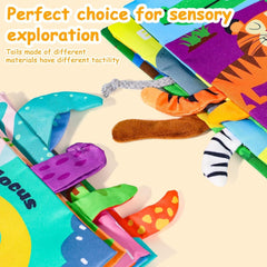 Akokie carte tactilă jucărie pentru copii de la 3 luni Carte Montessori jucărie pentru copii 0-6 luni carte pentru copii cadou pentru copii băiat fată jucărie senzorială carte de pânză jucărie pentru copii de la 3 6 9 luni Jucarii Bebe Naty Shop